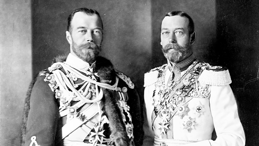 A portrait of George V of Great Britain and Nicholas II of Russia. Berlin, 1913