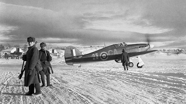 Avión Hawker Hurricane en Váienga, 1941.