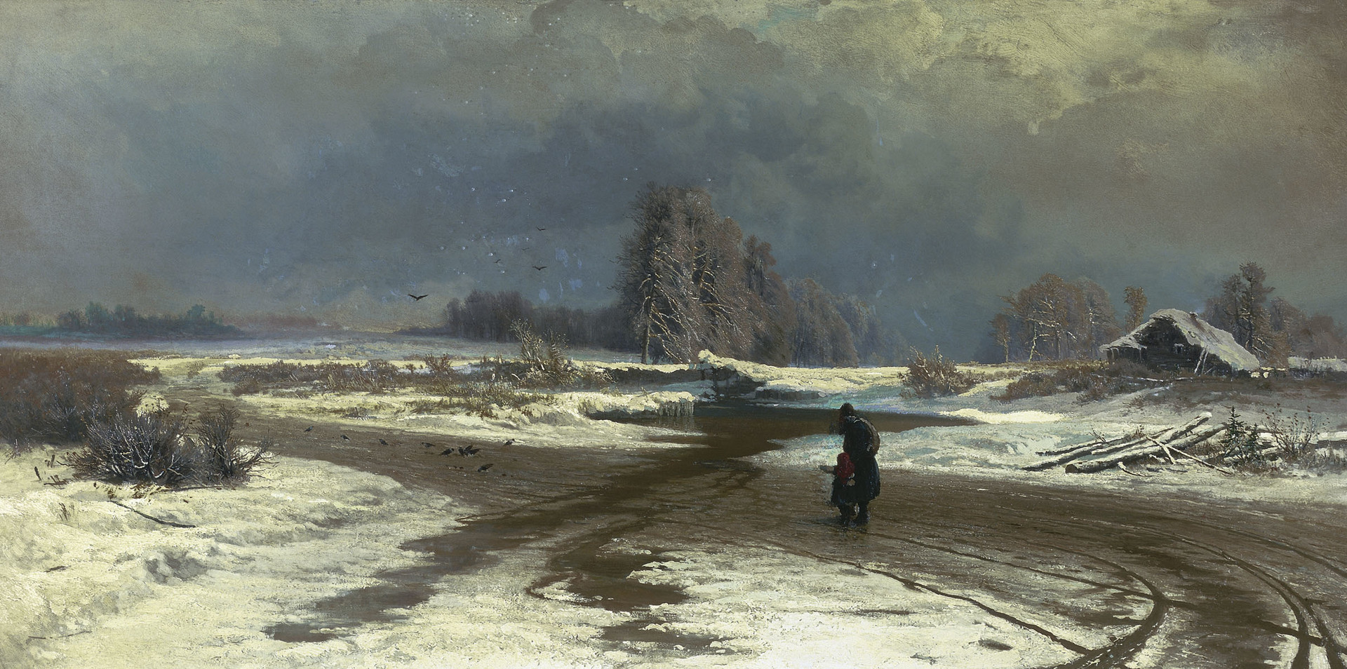 『雪解け』、フョードル・ワシーリエフ、１８７１年