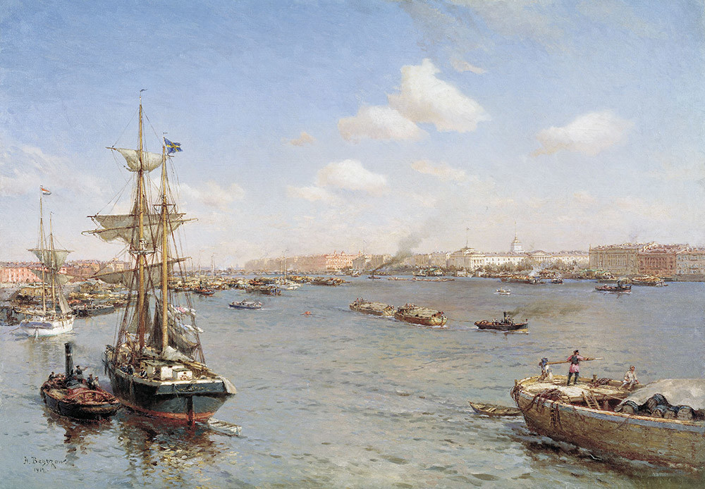 Petersburgo vista do Neva, 1912