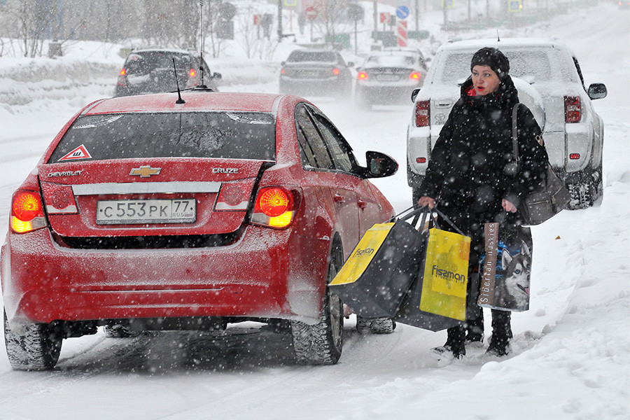 Norilsk bersalju pada Mei 2018.