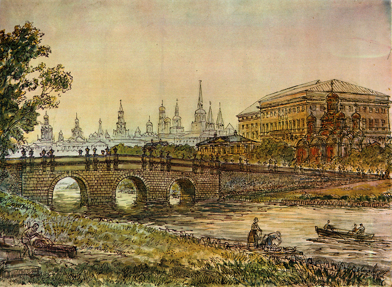 Кузњецки мост преко реке Неглинке у 18. веку.