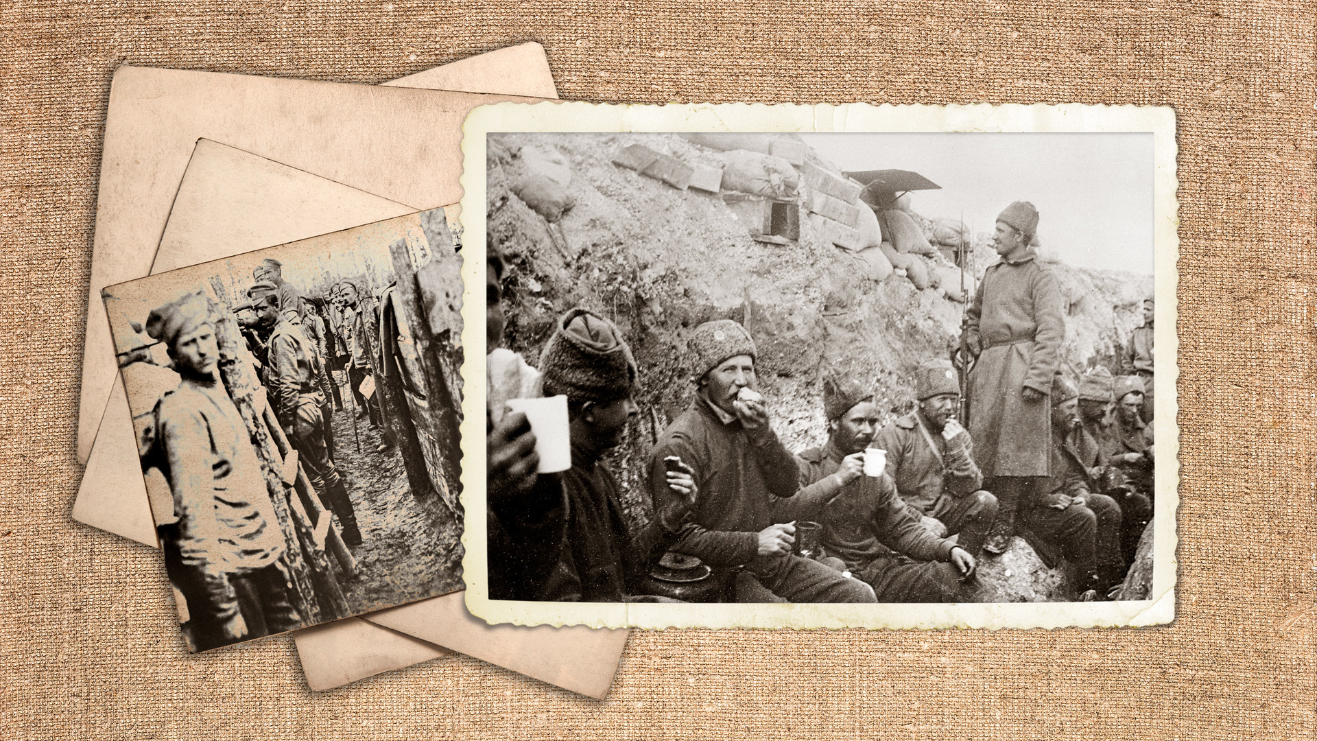 Први светски рат (1914-1918). Руски војници. Предах између борби. 30 април 1917.
