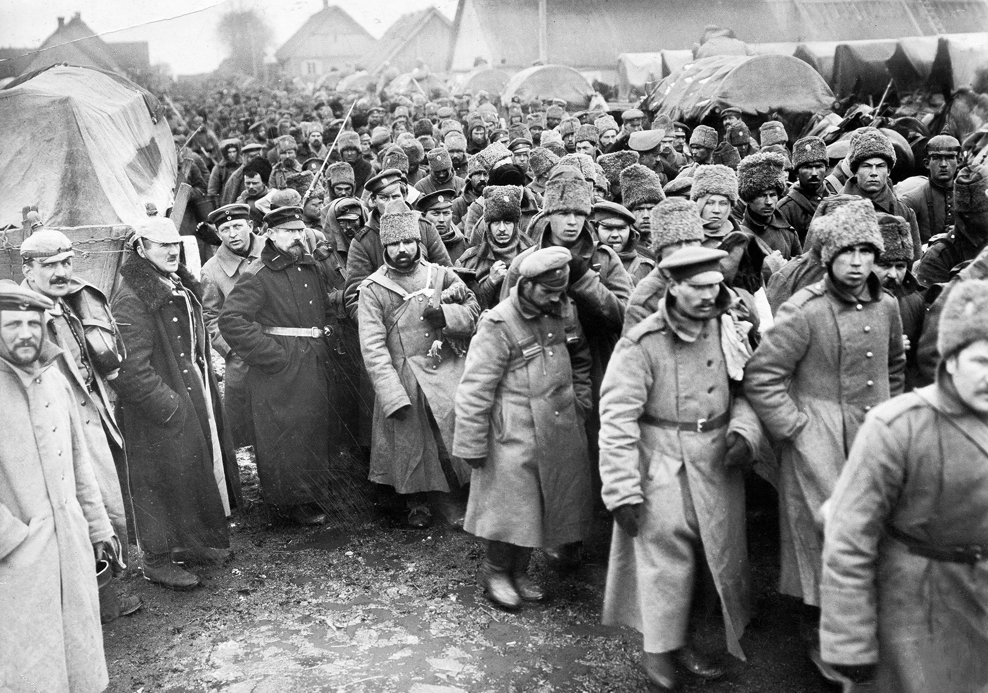 Prisioneros de guerra rusos capturados por los alemanes.