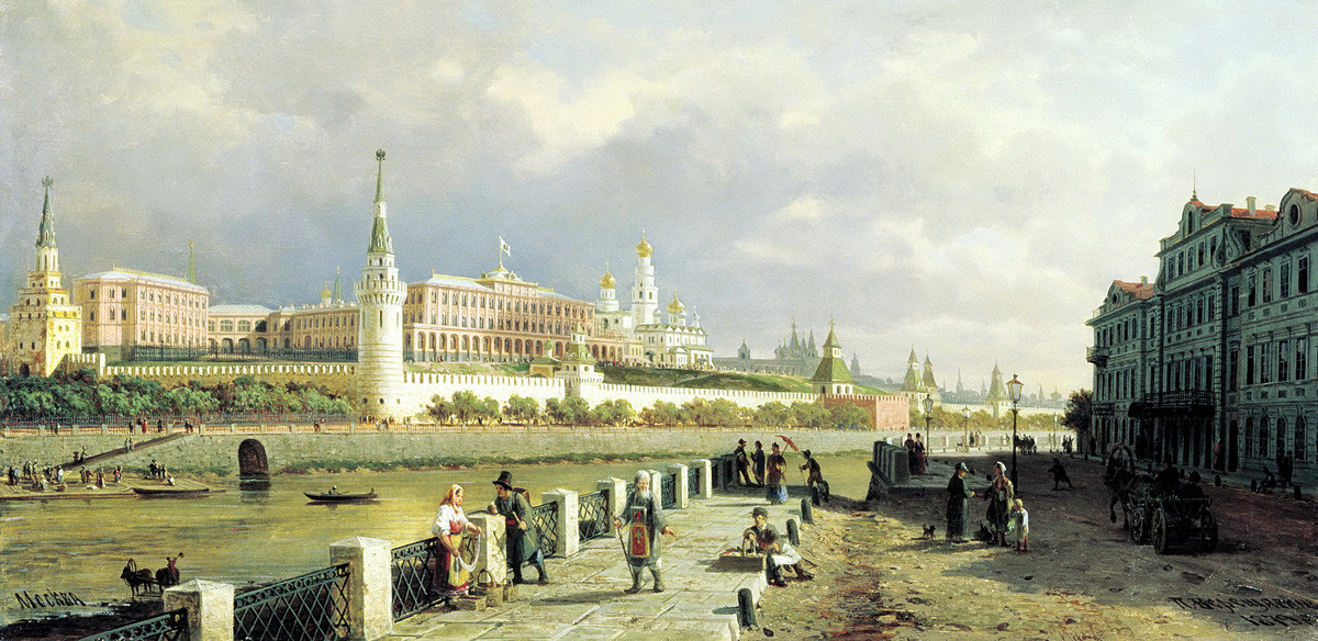 ピョートル・ペトロヴィチ・ヴェレシャーギン（1836—1886）。モスクワのクレムリンの風景。1879年。
