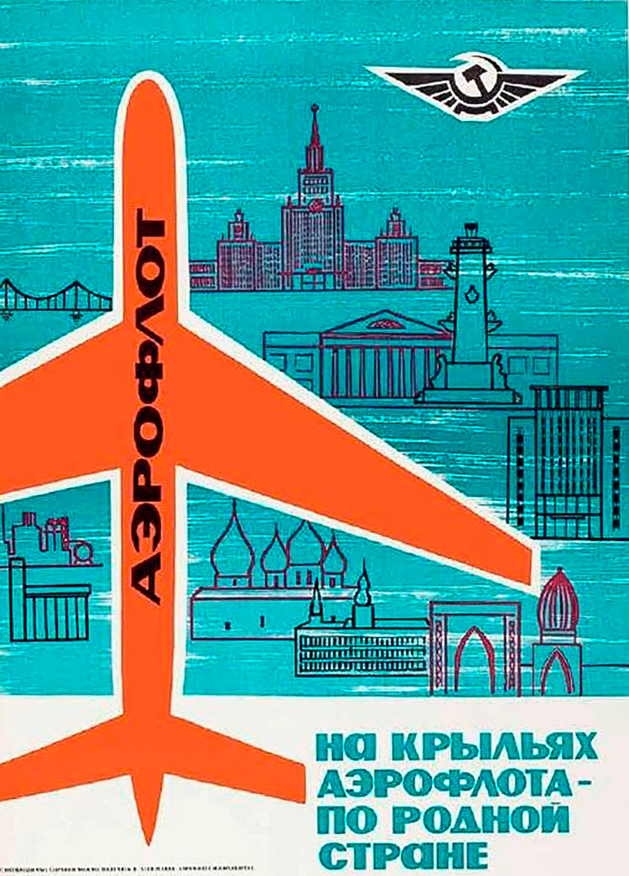 En las alas de Aeroflot, cruzando la patria.
