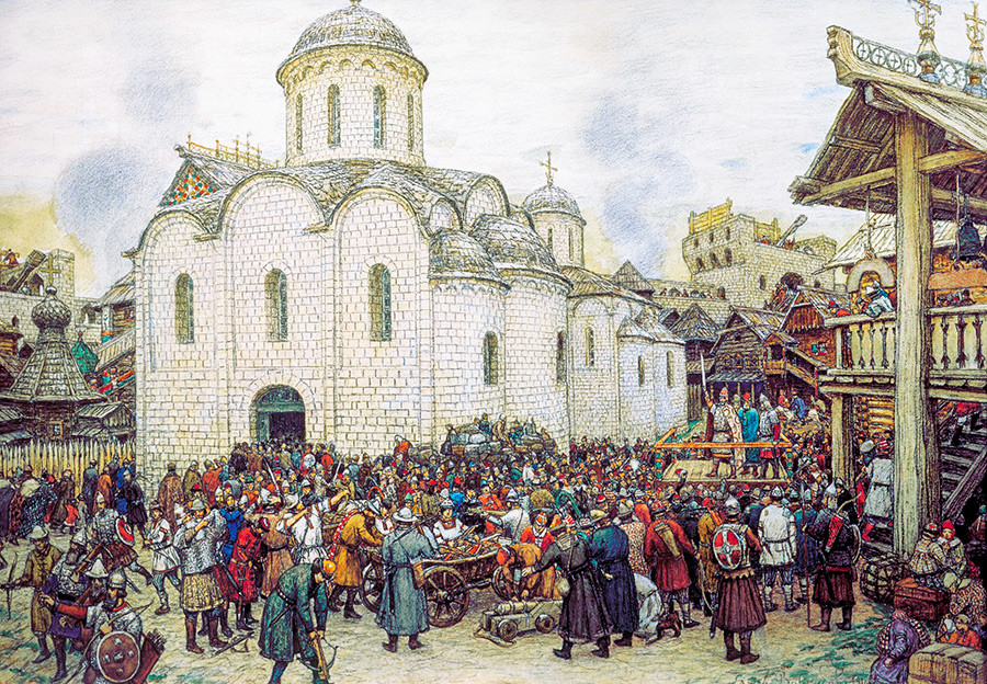 Verteidigung von Moskau gegen Khan Toktamisch im XIV. Jahrhundert