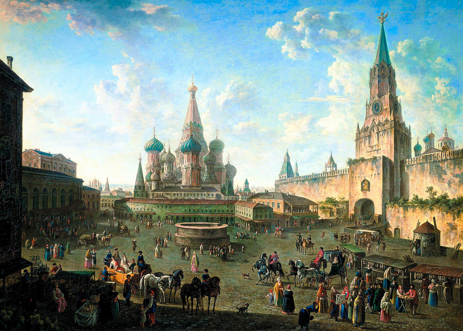 Praça vermelha em Moscou por Fiódor Alekseiev, 1801
