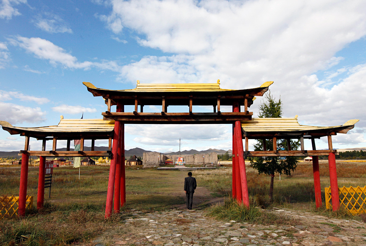The ruins of Ustuu-Khuree, outside the former central temple for Buddhists of Tuva.