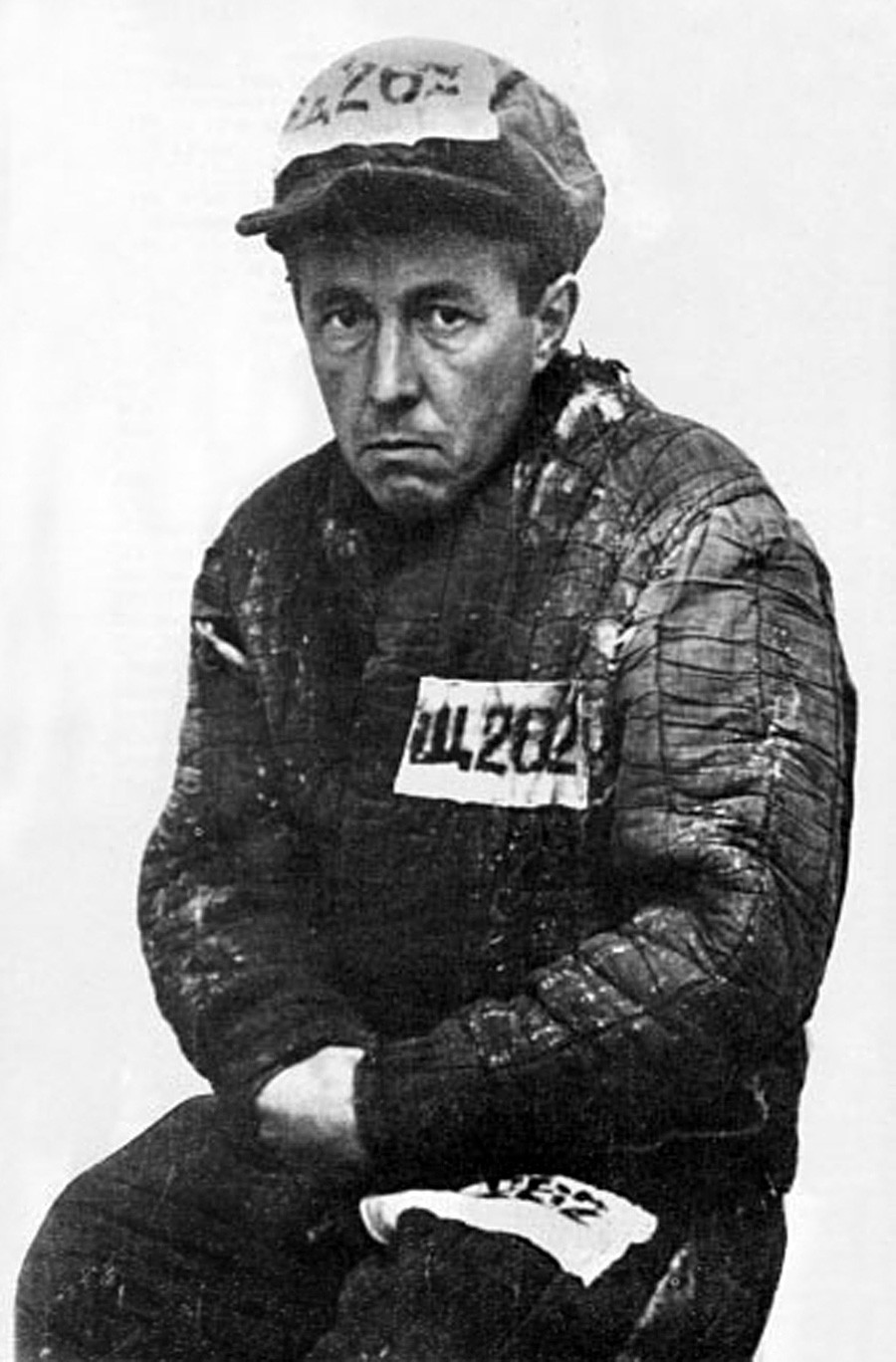 Alexander Solzhenitsyn in a convict's robe.