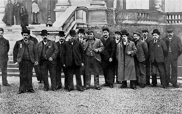 Britische Fischer in Paris, wo die Kommission tagte