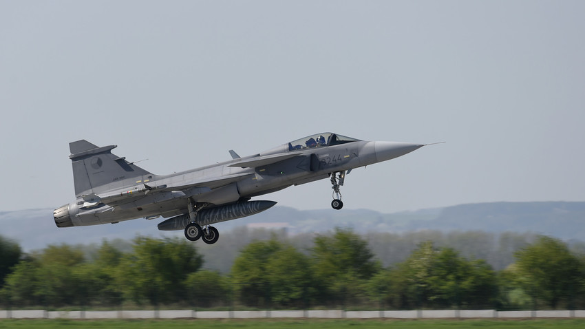 Saab JAS-39 čeških zračnih sil, slika je simbolična