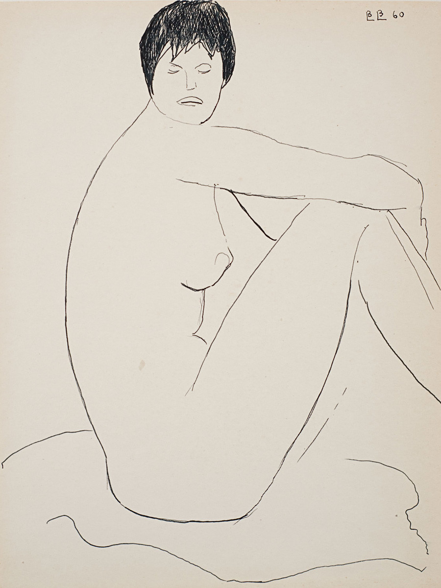 Vladimir Weisberg. Sitting nude. 1960