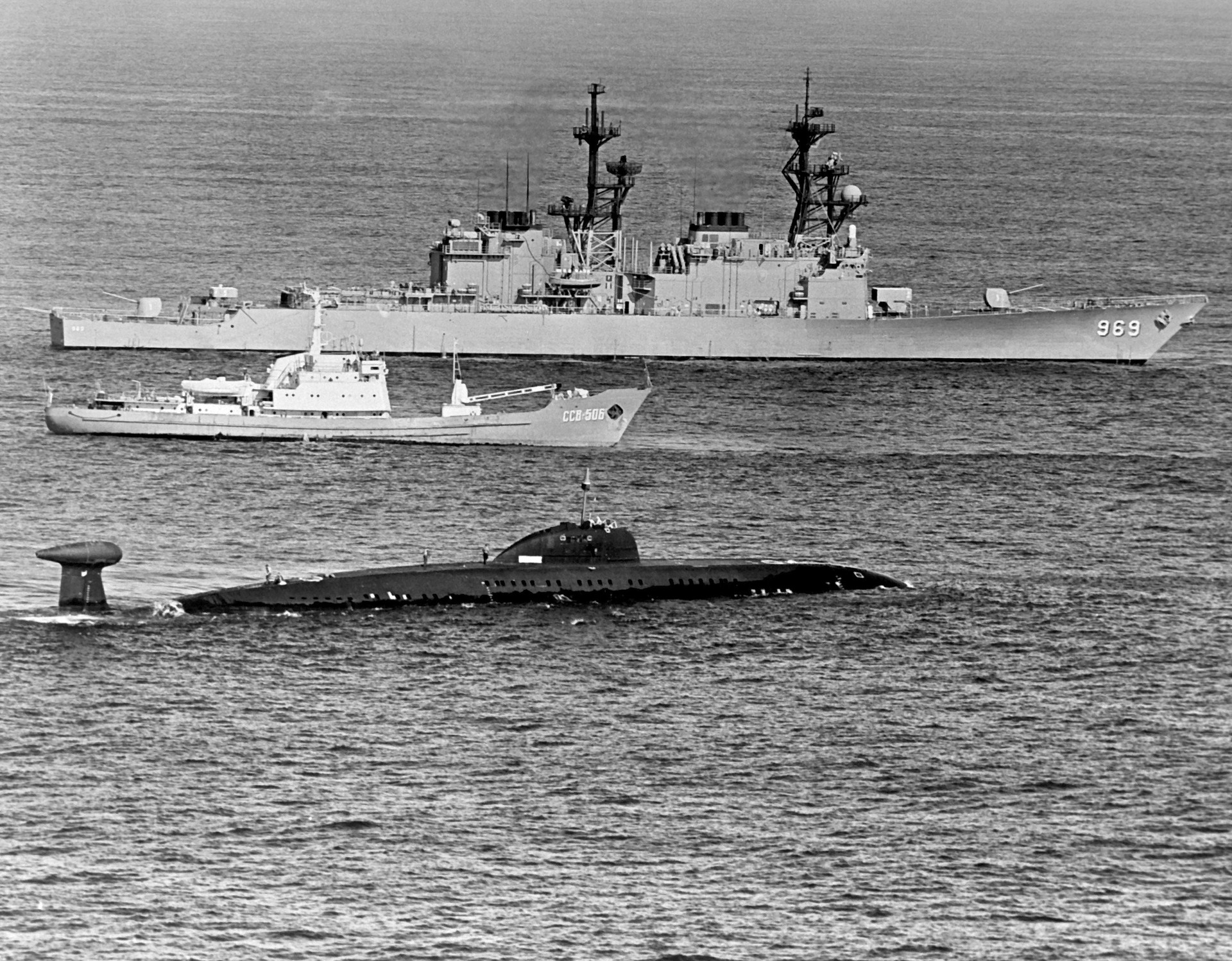 Submarino soviético K-324 de la clase Victor, 1983.