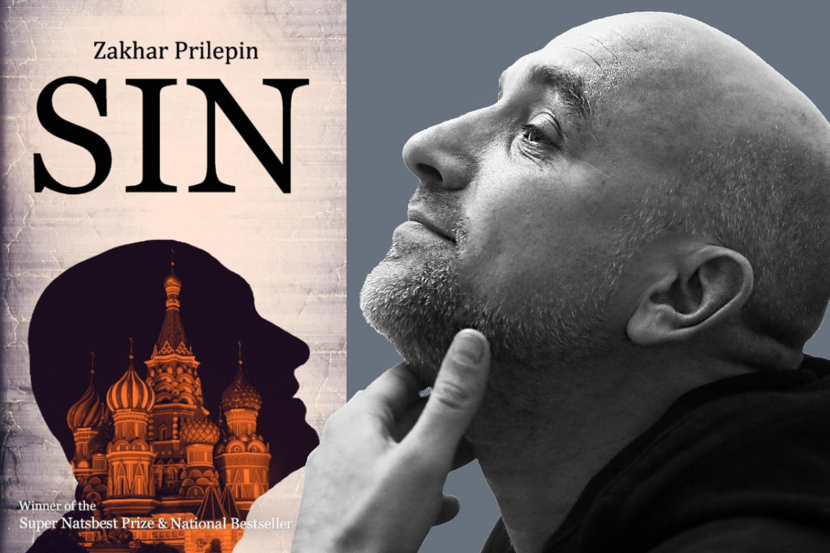 Zakhar Prilepin and 'Sin' book cover