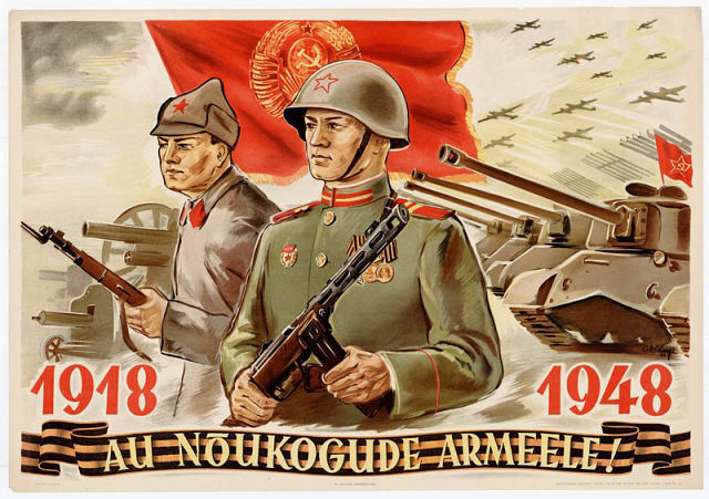 « Gloire à l'armée soviétique » (en estonien)