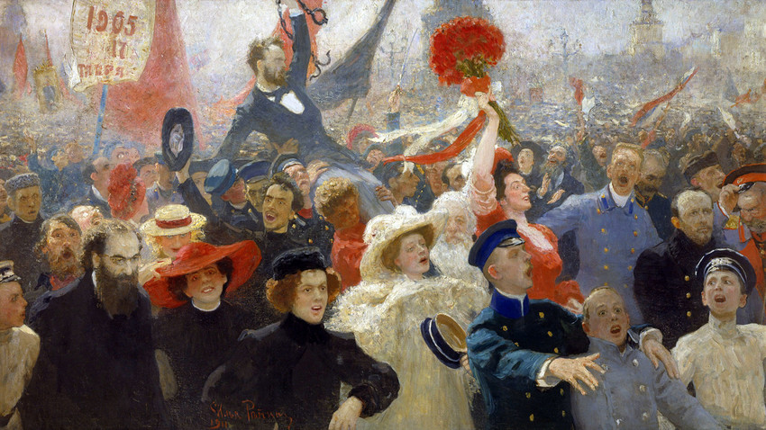 Ilya Repin. Demonstration 17 October 1905. 1907