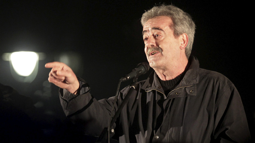 Булатовић током анти-НАТО протеста у Подгорици