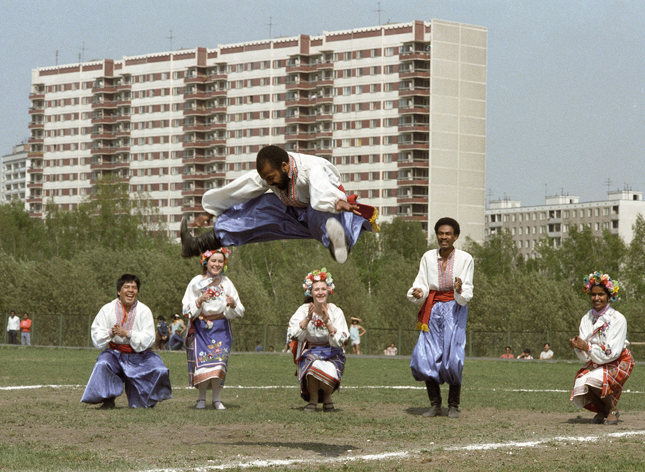 The students of UDN performing a Ukrainian dance. 