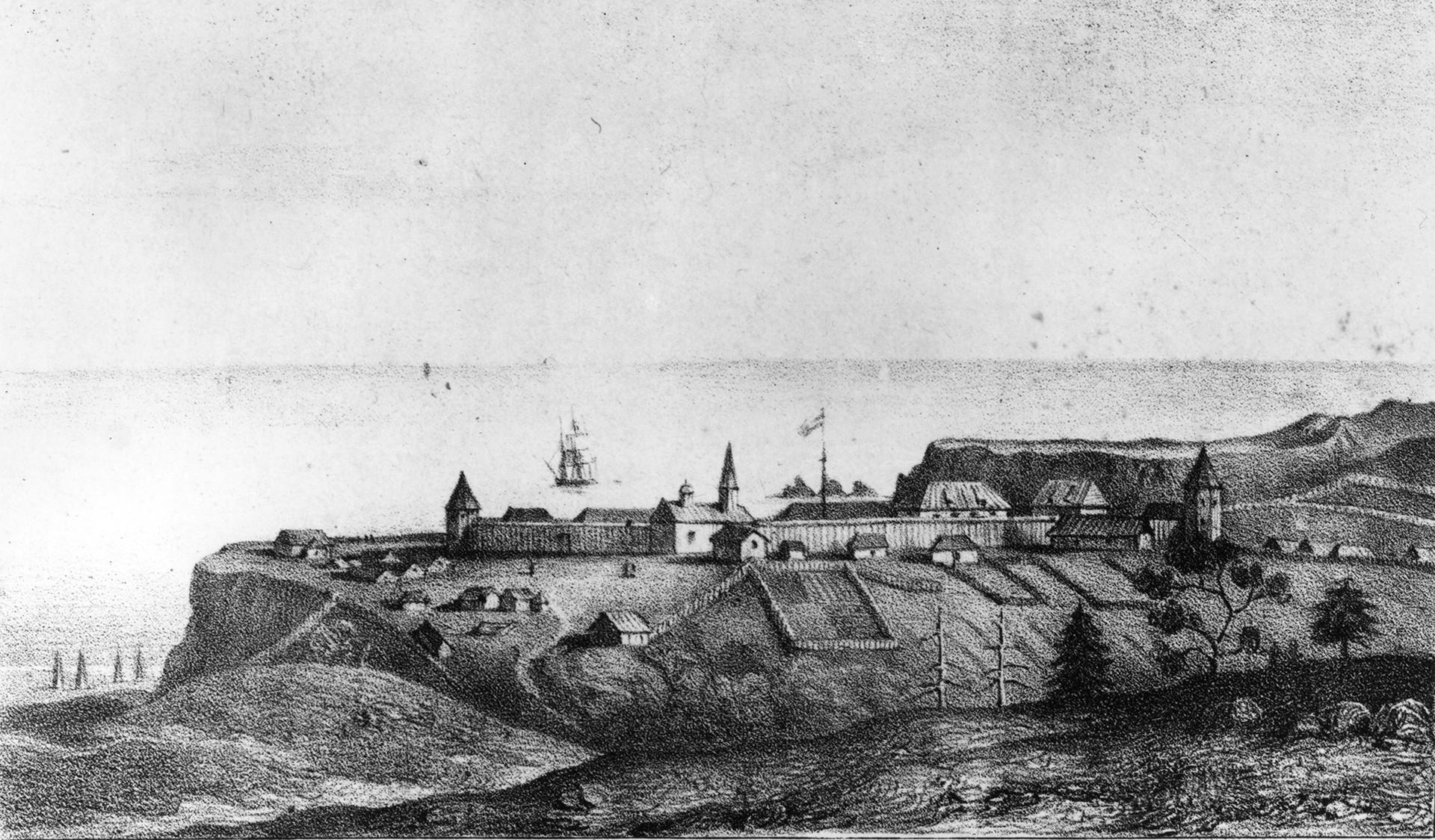 Fort Ross u zaljevu Bodega, 1828.