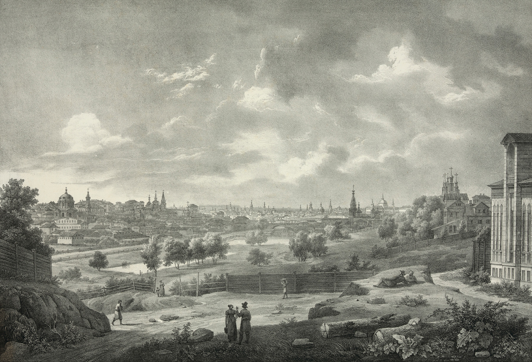 Over the Yauza River in Moscow, c. 1830.