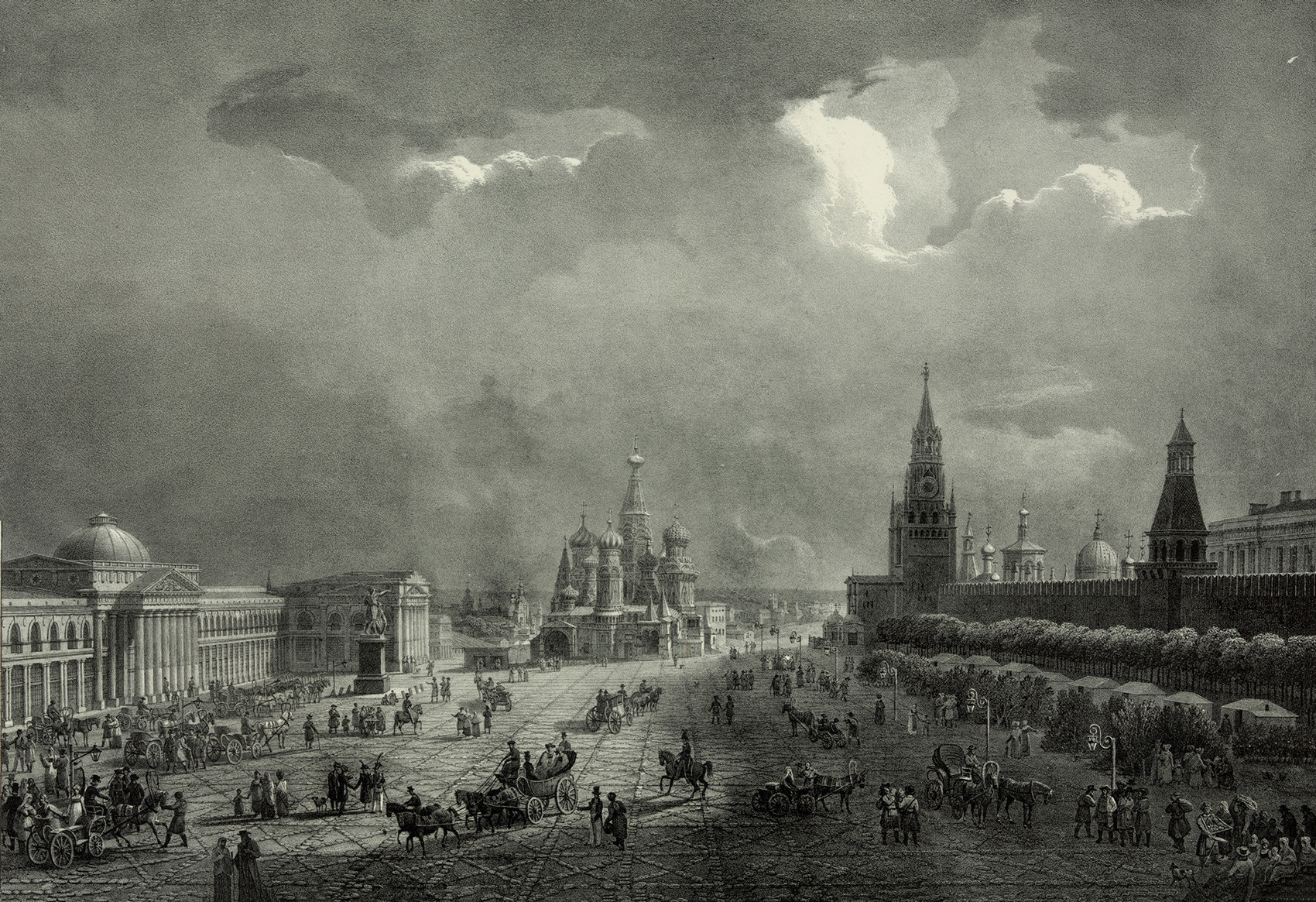 Upper Trading Rows at the Red Square in Moscow, c. 1830.
