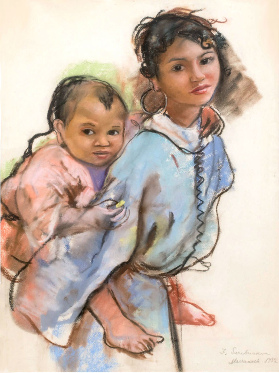 Mère et enfant par Zinaïda Serebriakova, 1932
