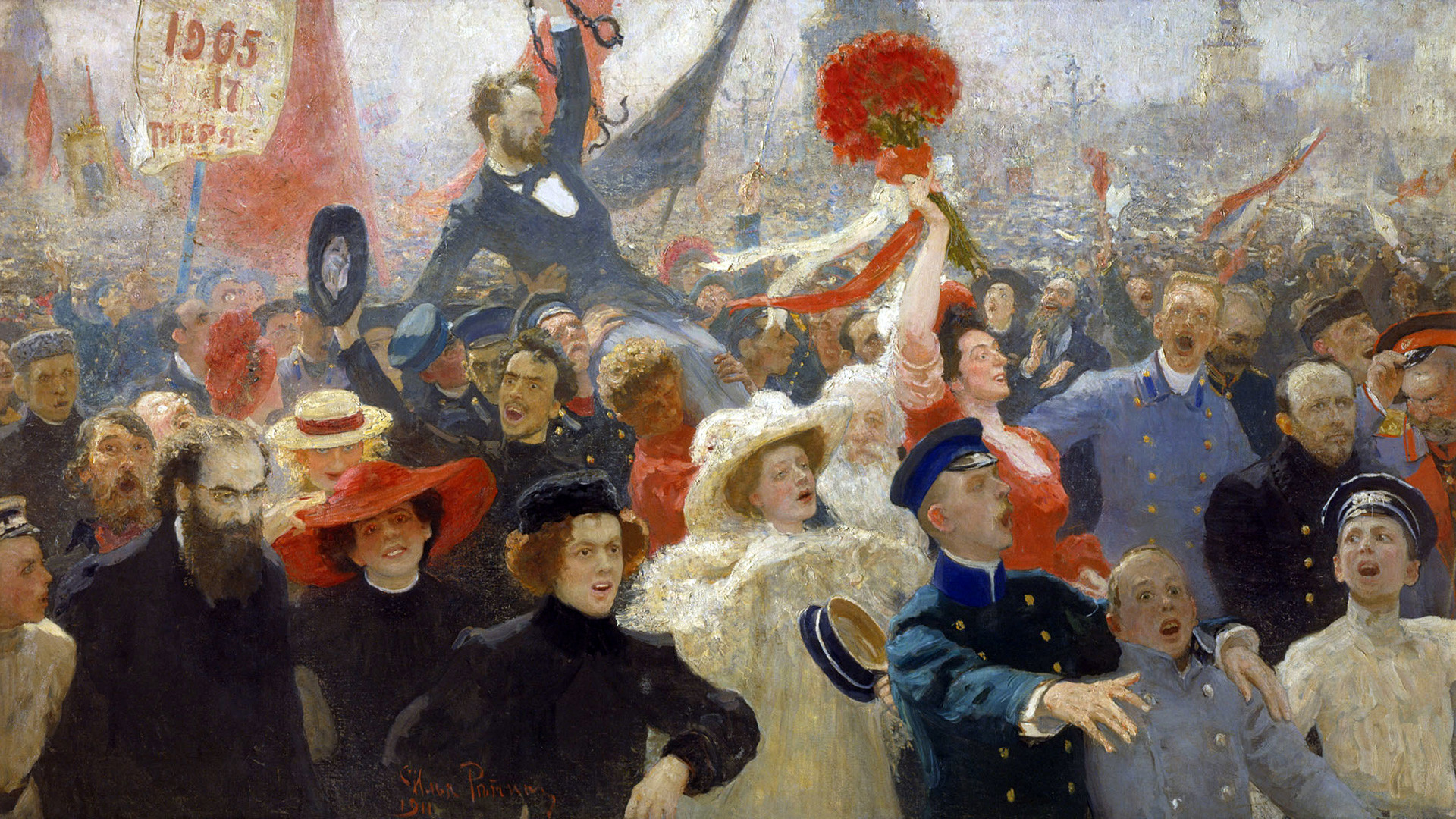 ‘El 17 de octubre de 1905’, obra de Iliá Repin, 1907.