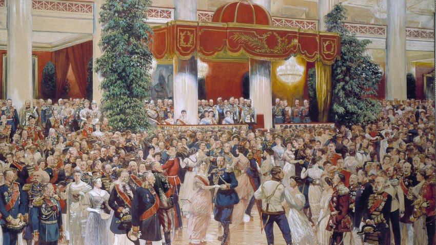 Ples v čast dinastije Romanov, slika je simbolična