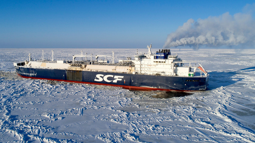 Arktički tanker za prijevoz plina "Christophe de Margerie" u vodama Obskog zaljeva, Karsko more.