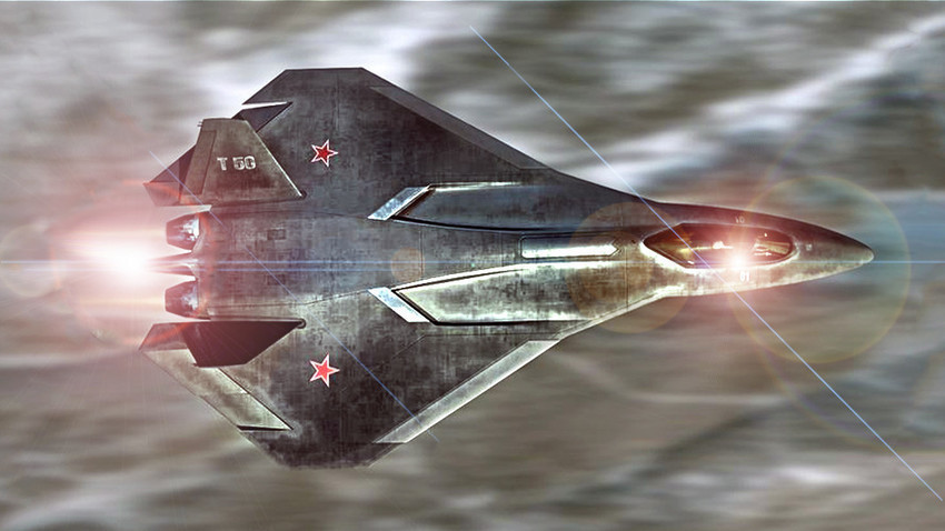 Уметничка верзија на авионот Т-50 ПАК-ФА