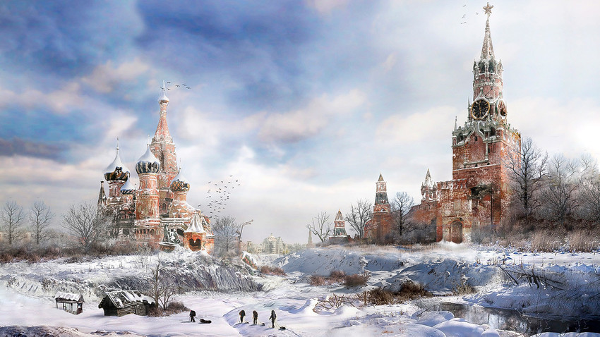 "Such Images" oleh Vladimir Manyukhin, seorang seniman Rusia, dengan jelas menunjukkan seperti apa dunia setelah perang nuklir.