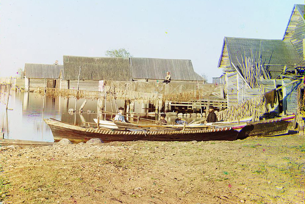 Vila de pescadores no lago Seliger. 1910