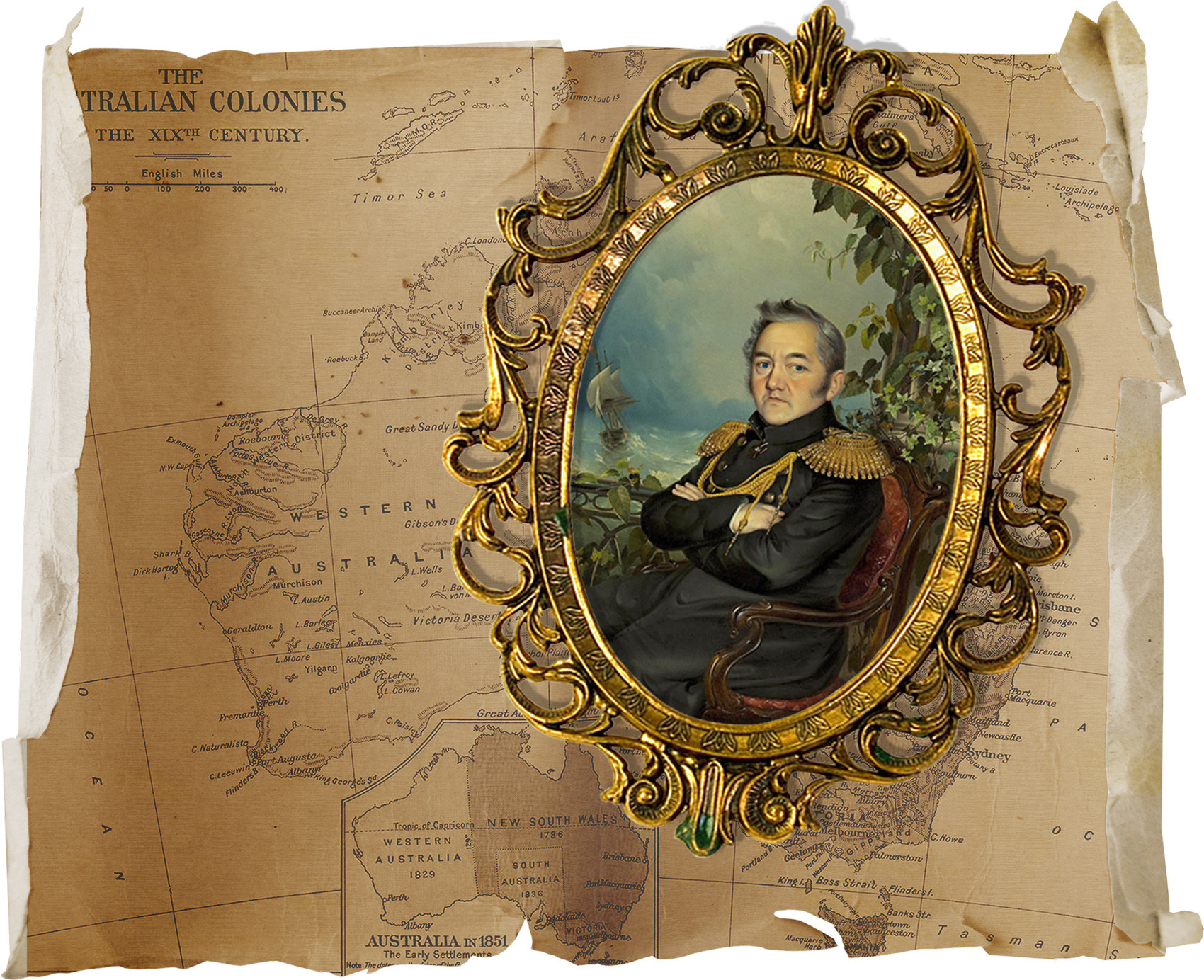 Ruski pomorščak Mihail Lazarjev je leta 1814 med prvimi prinesel v Avstralijo novico o vojaškem ponižanju Napoleona leta 1812.