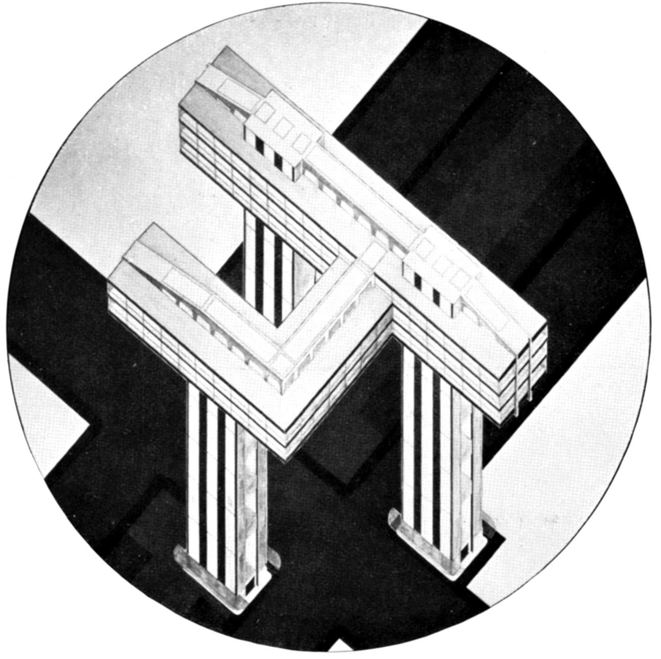 El Lissitzky, 1924, o Wolkenbügel, vista aérea