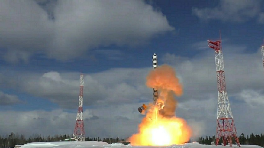 Лансирање ракете „Сармат“ са комодрома Плесецк.