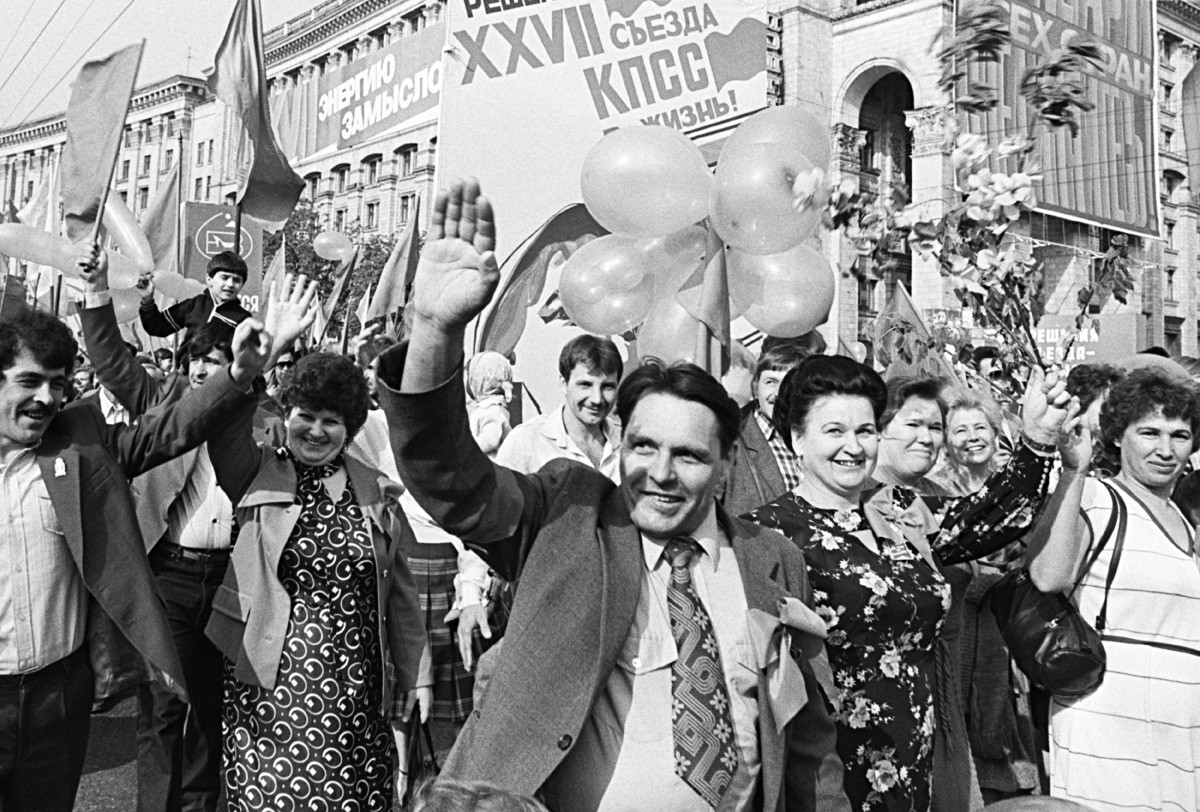 Demonstration am 1. Mai 1986 in Kiew