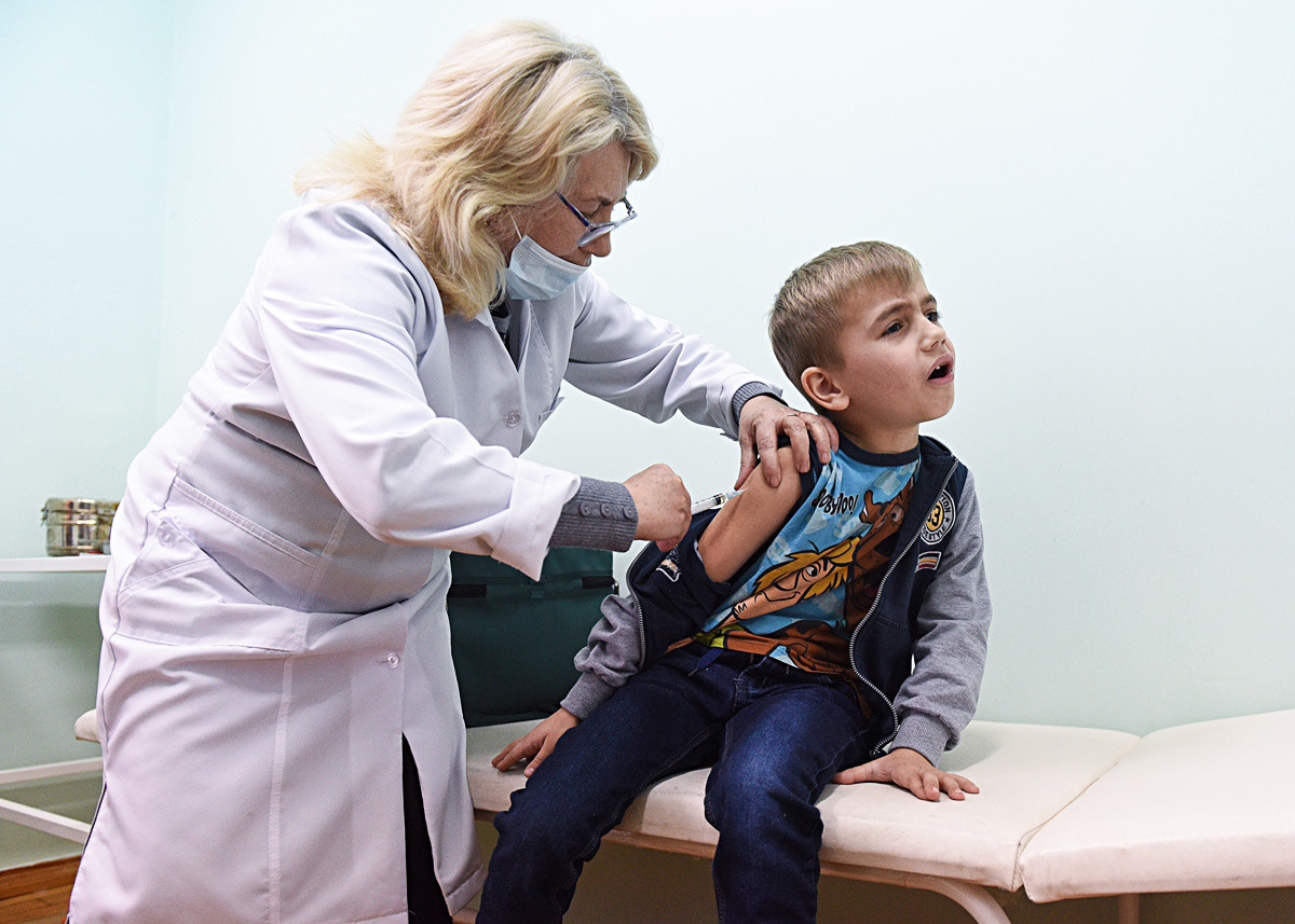 Вакцинация детей во Львовской области, Украина, февраль 2019