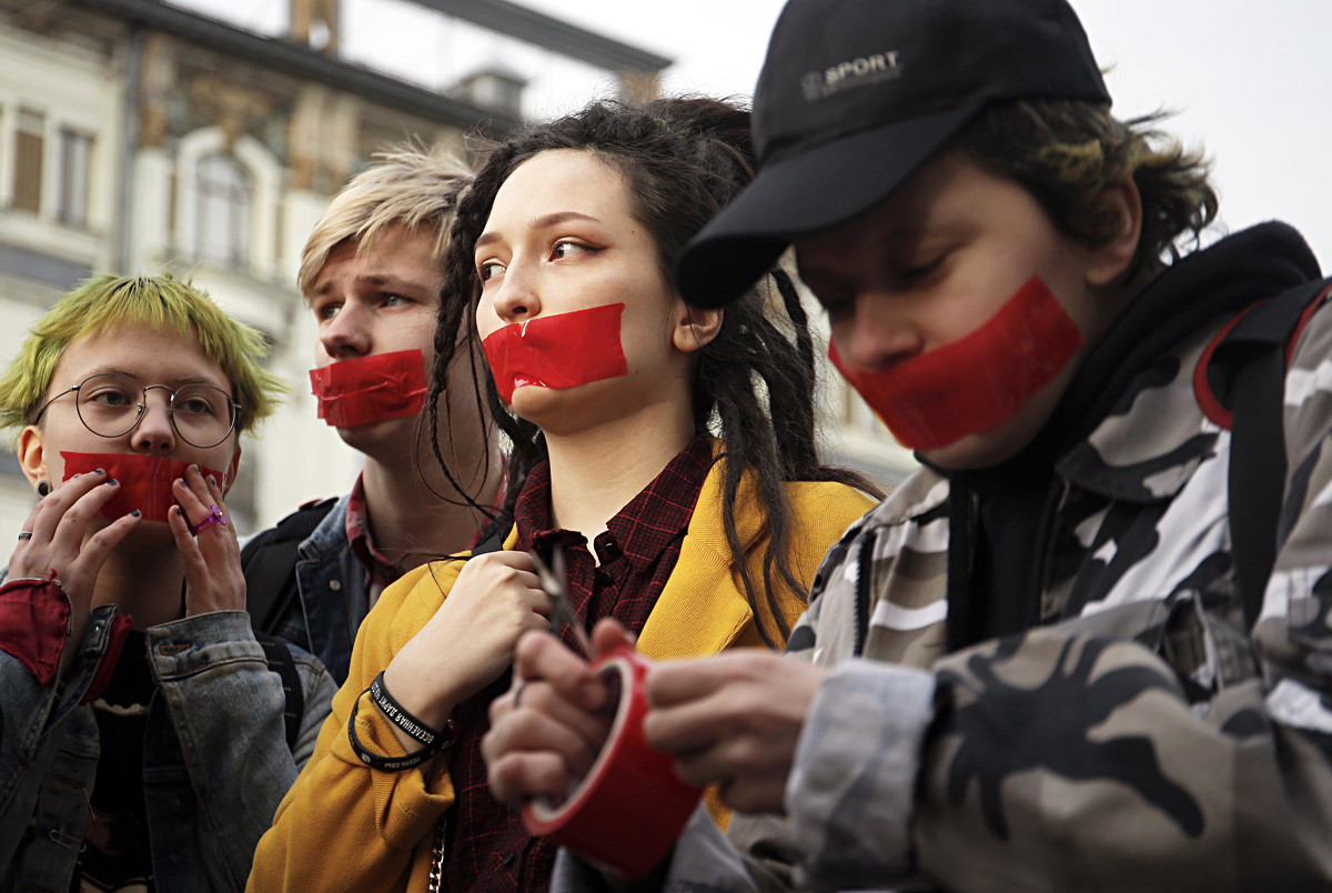 Protest proti diskriminaciji istospolno usmerjenih oseb v Sankt Peterburgu, 17. april 2019
