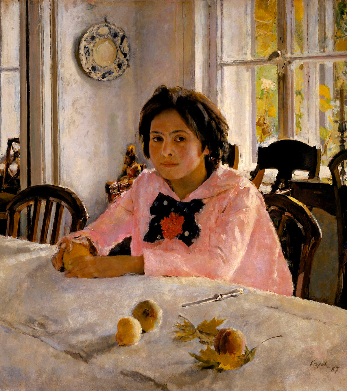 ヴァレンティン・セローフ作『桃を持った少女』、1887年