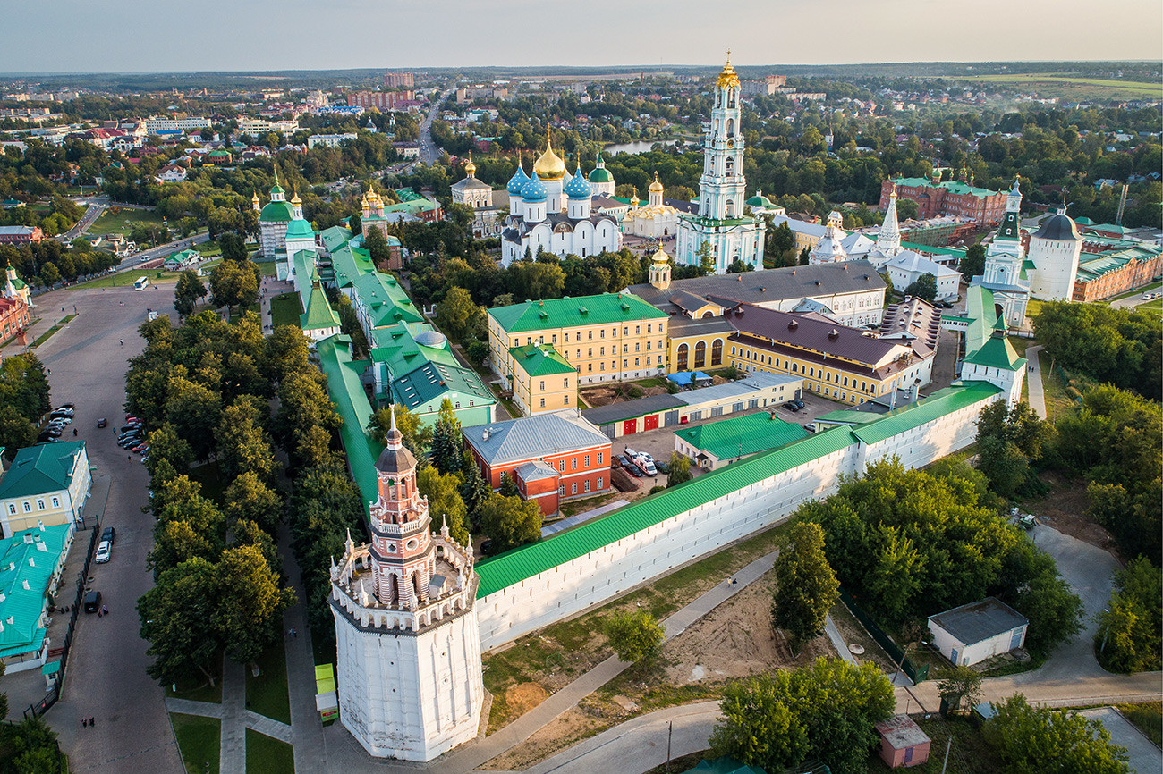 The aerial view of the Trinity Lavra of St. Sergius