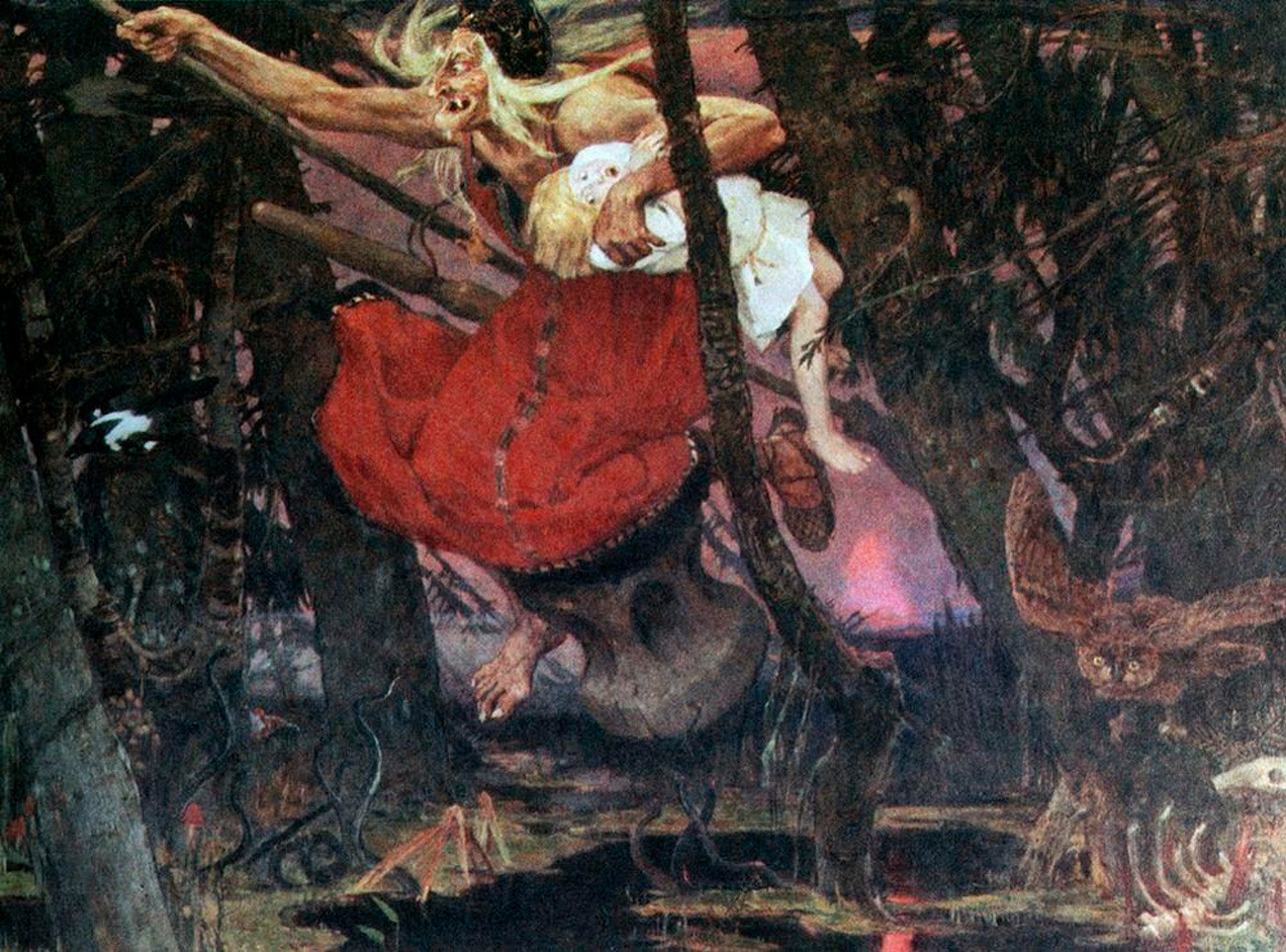 Bába Iagá pintada por Víktor Vasnetsóv.