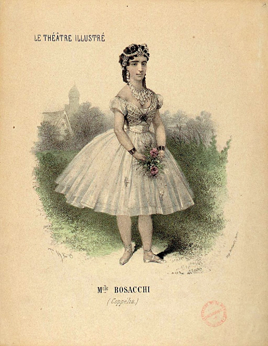 Mlle Bosacchi di Coppélia oleh Arthur Saint-Léon (1870).