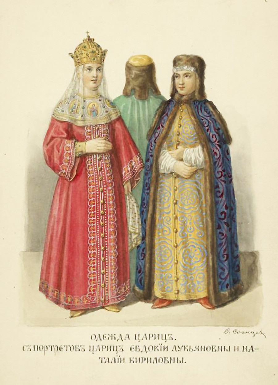 Pakaian tsarina Rusia.