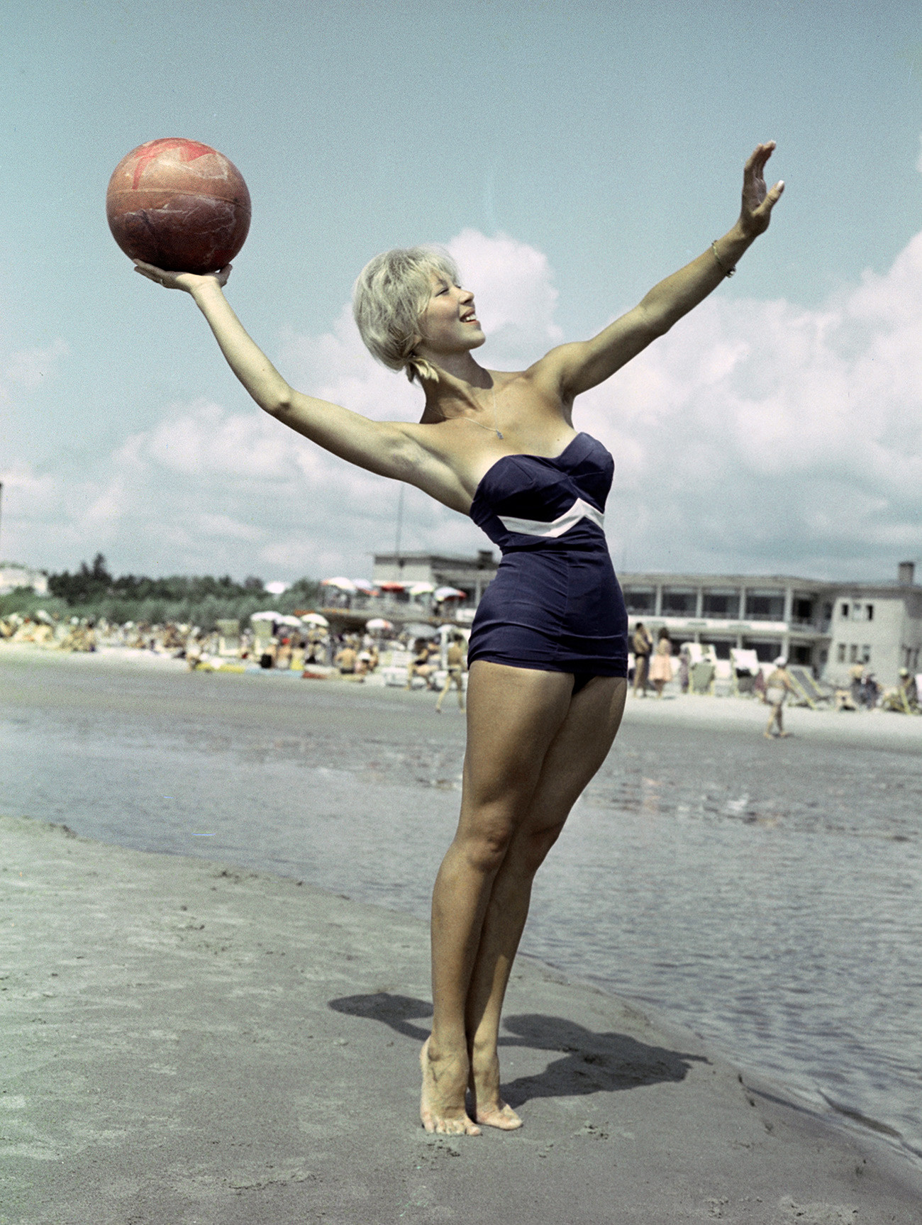 russian woman tourist beach