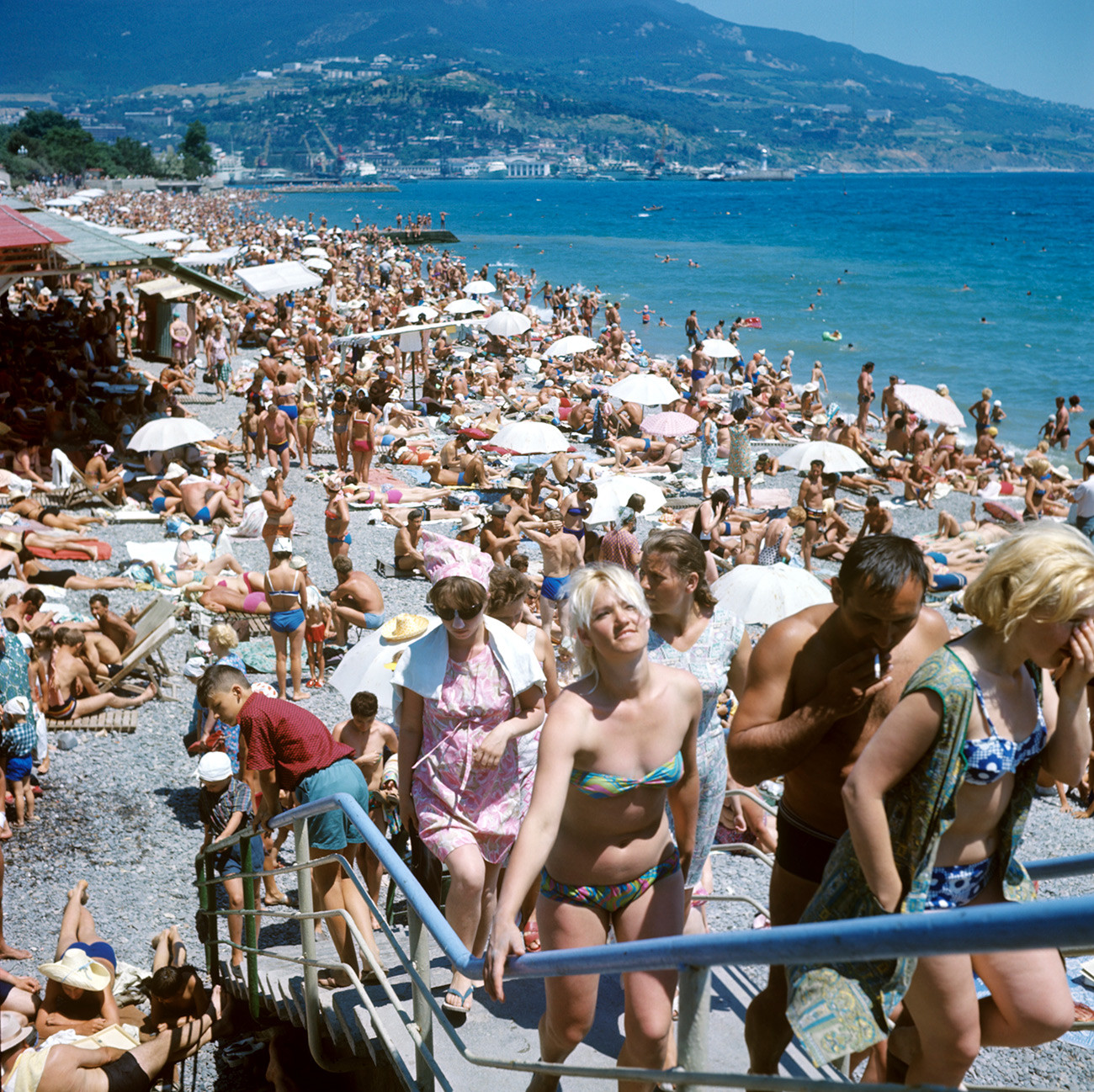 russian woman tourist beach