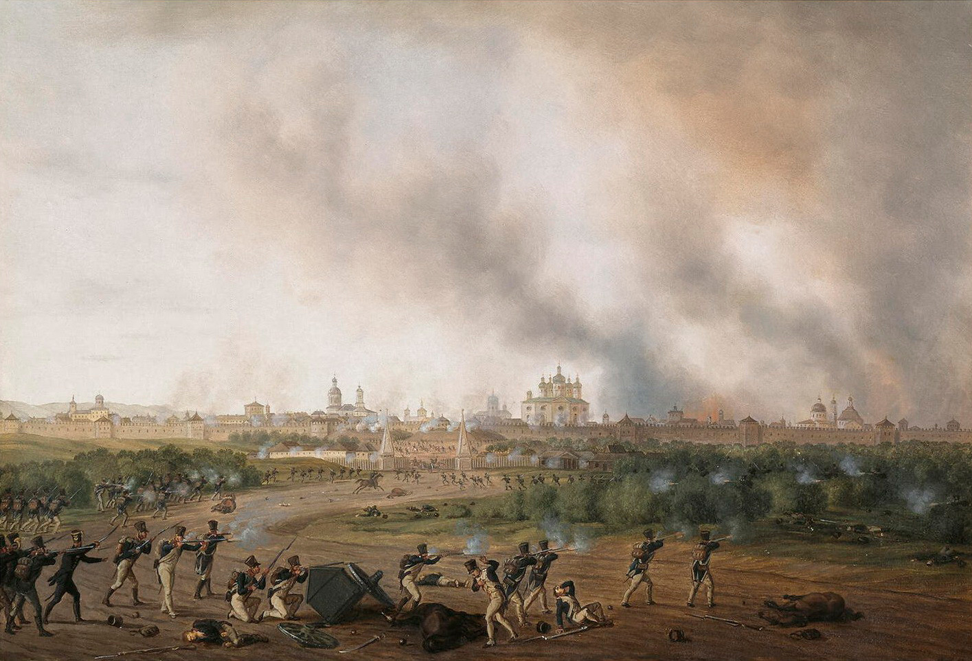 Albrecht Adam. Battle of Smolensk on 18 August 1812