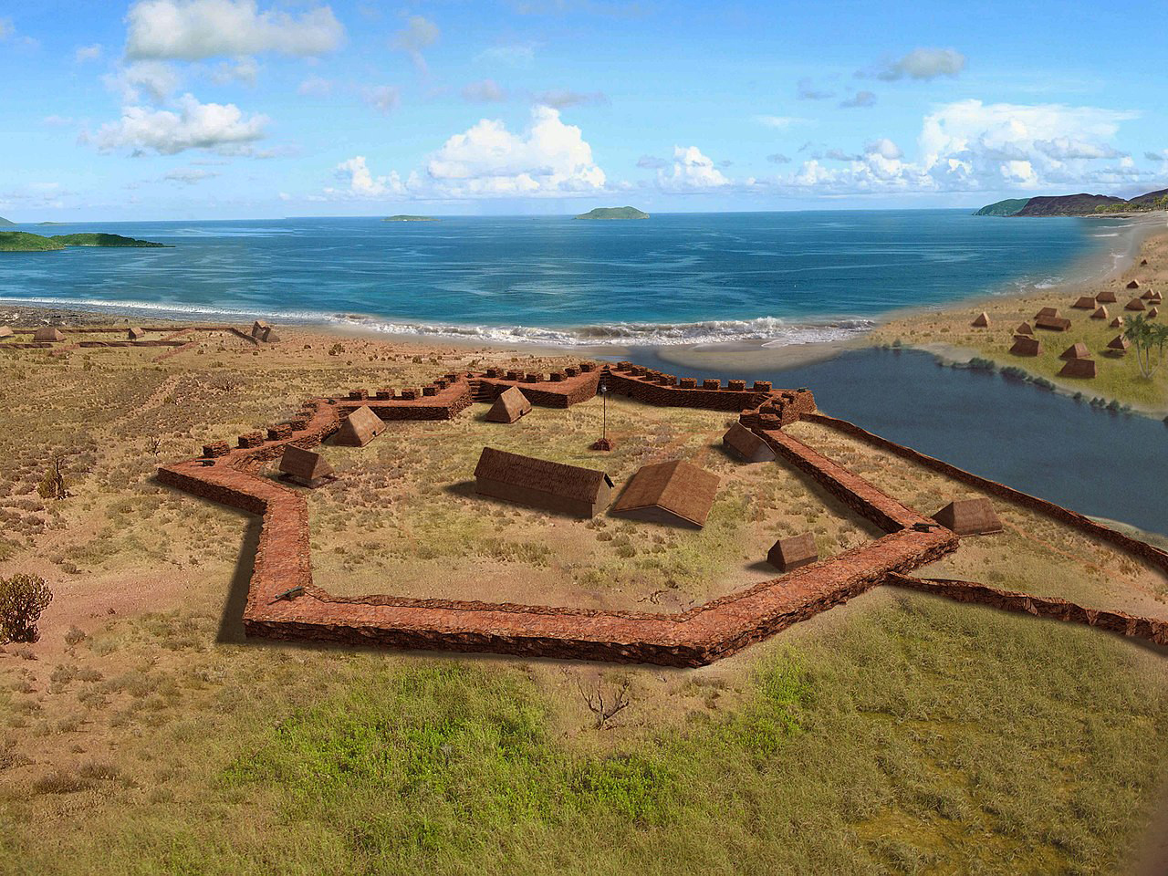 View on the fort Elizabeth (Kauai, Hawaii).