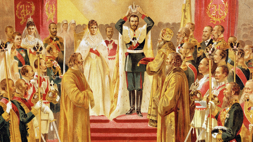 Коронацията на цар Николай II, май 1896 г., литография. Русия, XIX в.