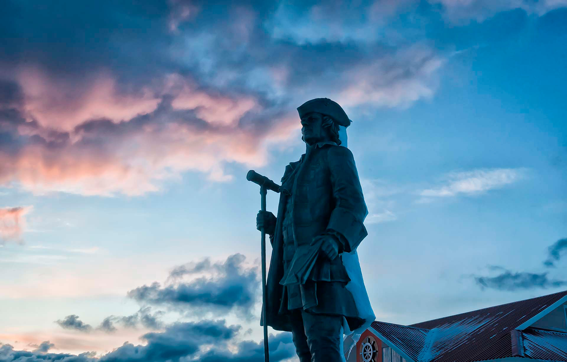 Monument to Vitus Bering (1681-1741) in Kamchatka region